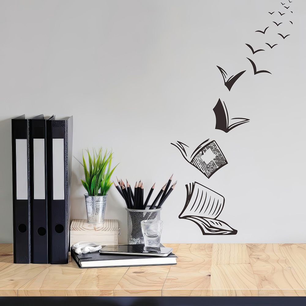 Vinyl Floor Plank - 1PCS books textbooks thought bedroom living